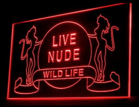 Live Nude Wild Life Sexy Girls LED Neon Sign